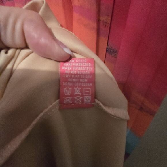 Flying Tomato Shore Vacays Rainbow Chiffon Maxi Dress Womens 2X Pleated Ruched - Picture 7 of 12